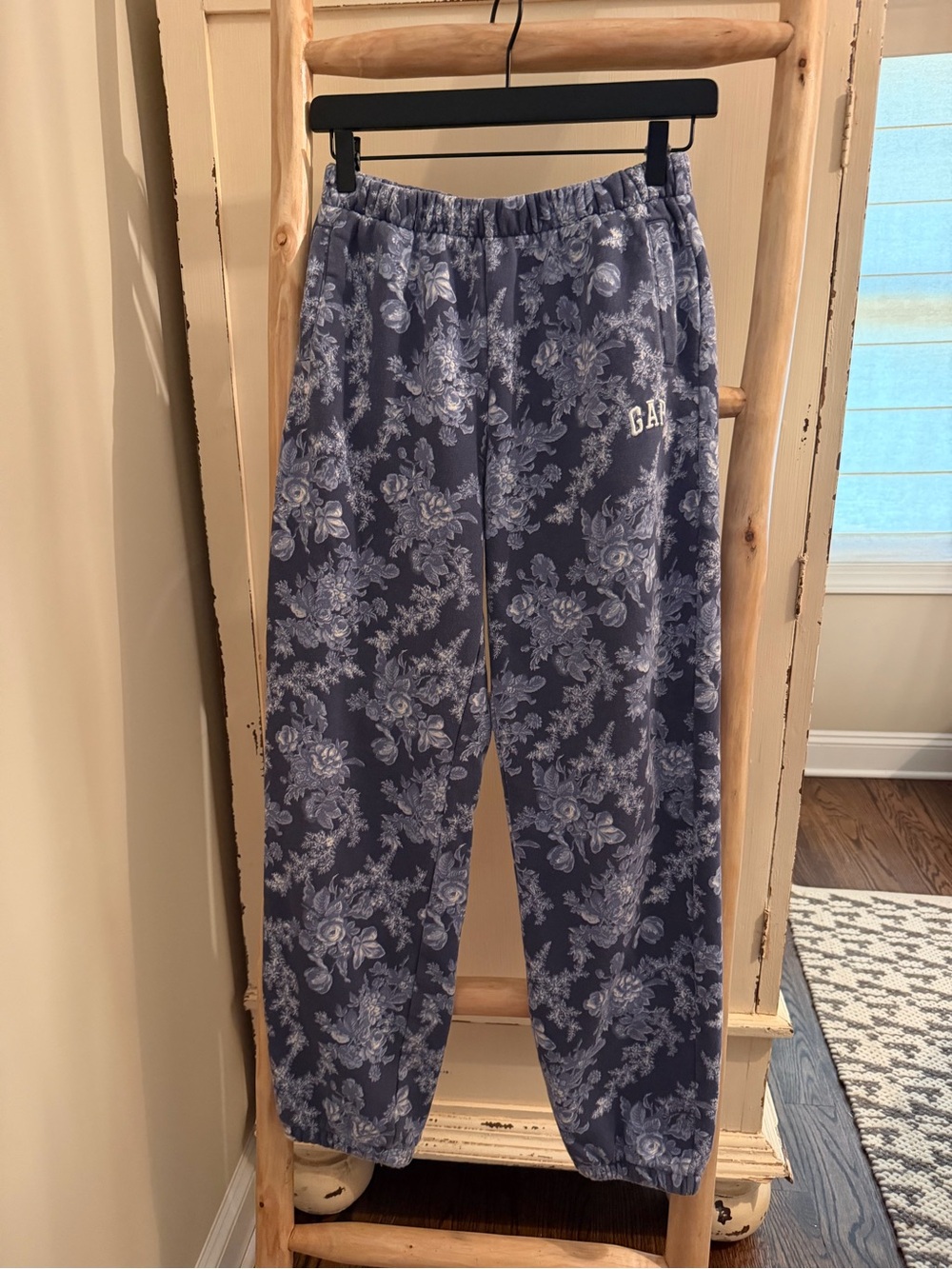 Loveshackfancy x Gap Navy Blue Floral Jogger Sweatpants